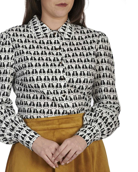Cats Queen Monochrome Blouse