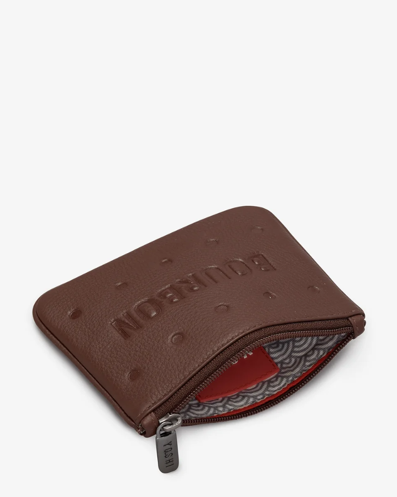 Bourbon Biscuit Real Leather Zip Purse