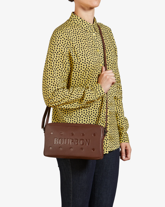 Bourbon Biscuit Real Leather Crossbody Bag