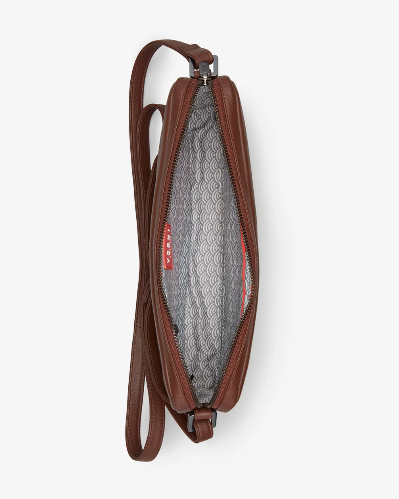 Bourbon Biscuit Real Leather Crossbody Bag