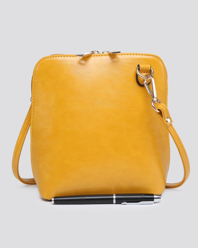 Zip Around Vegan Leather Crossbody Bag Assorted Colours