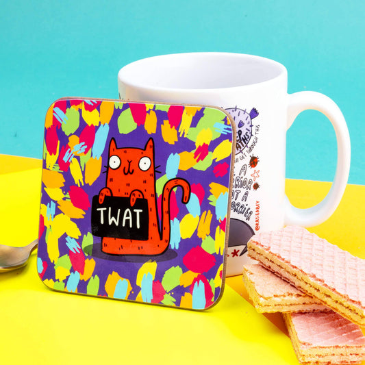 Sweary Cat Twat Coaster