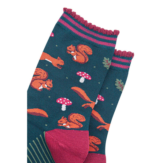 Squirrel And Toadstool Unisex Socks