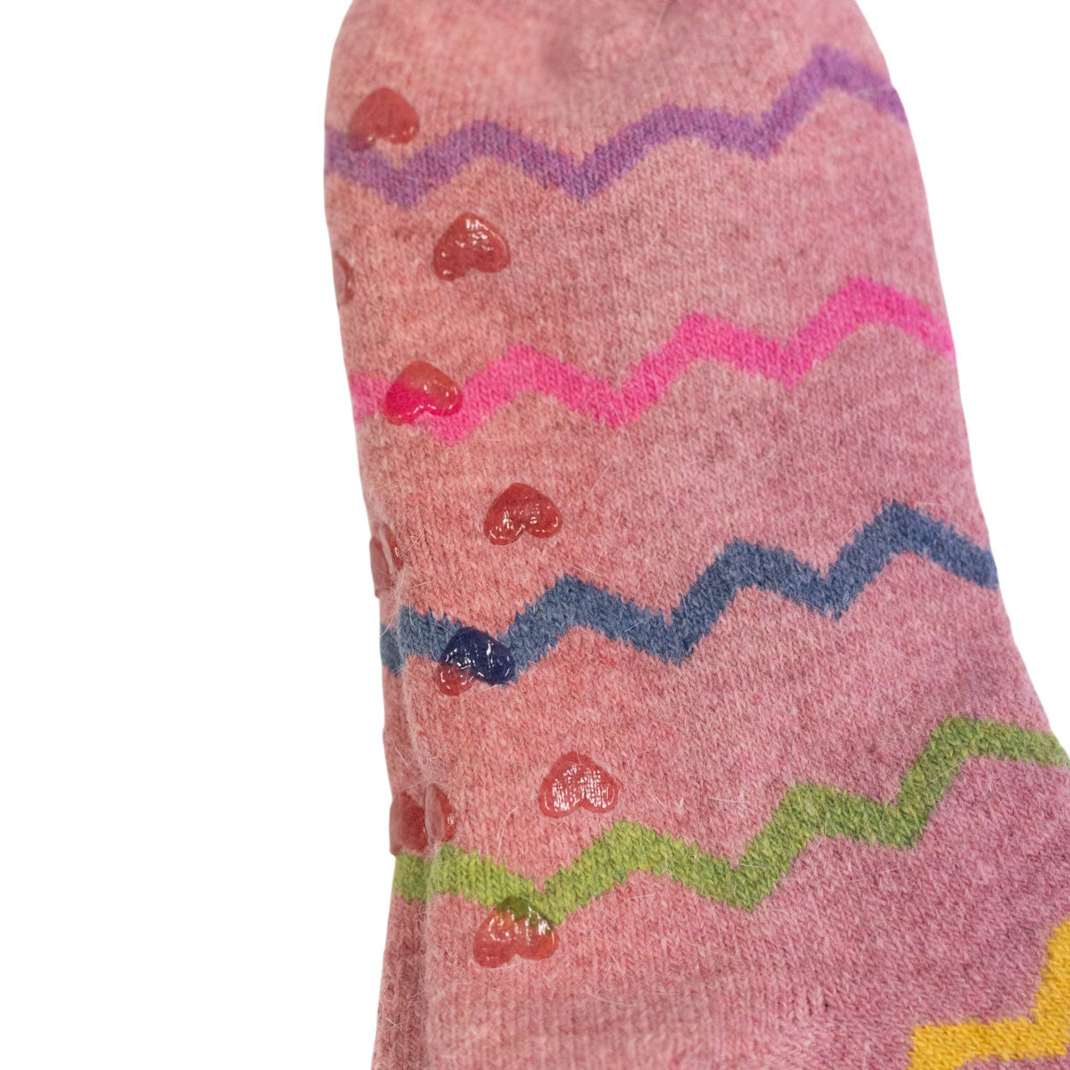 Pink Zig-Zag Non-Slip Cosy Socks
