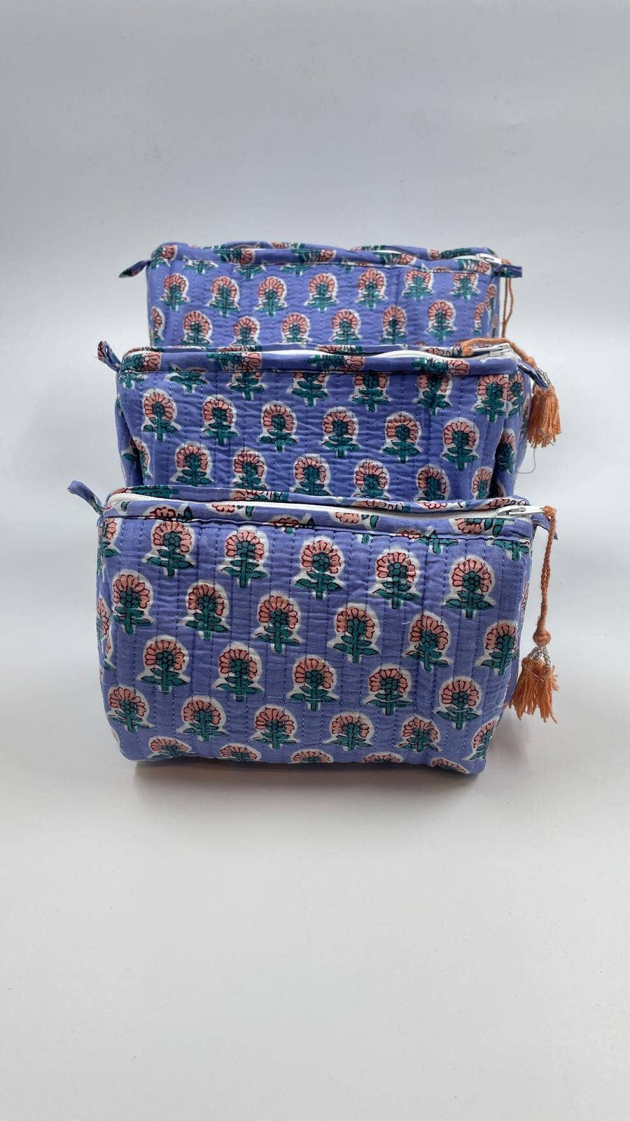 Quilted Kantha Wash Bag In Assorted Sizes