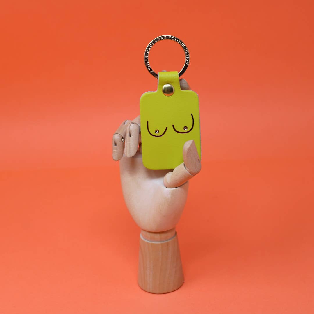 Boob Leather Key Fob: Pale Pink