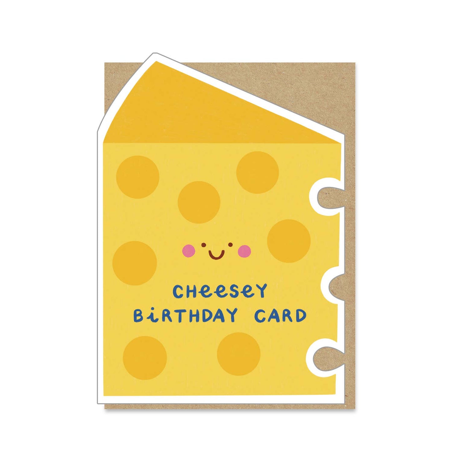 Cheesey Birthday Card | Die-cut Birthday Card: Naked (plastic-free!)