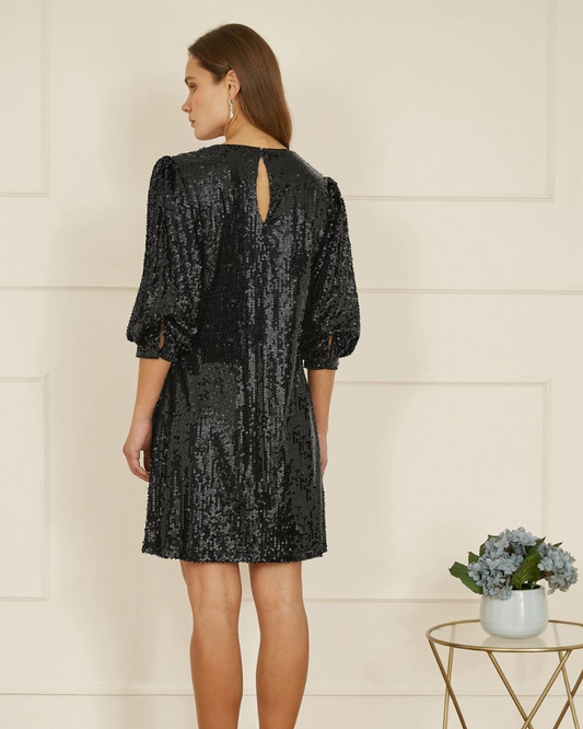 Sequinned Tunic Dress With Balloon Sleeves By Yumi