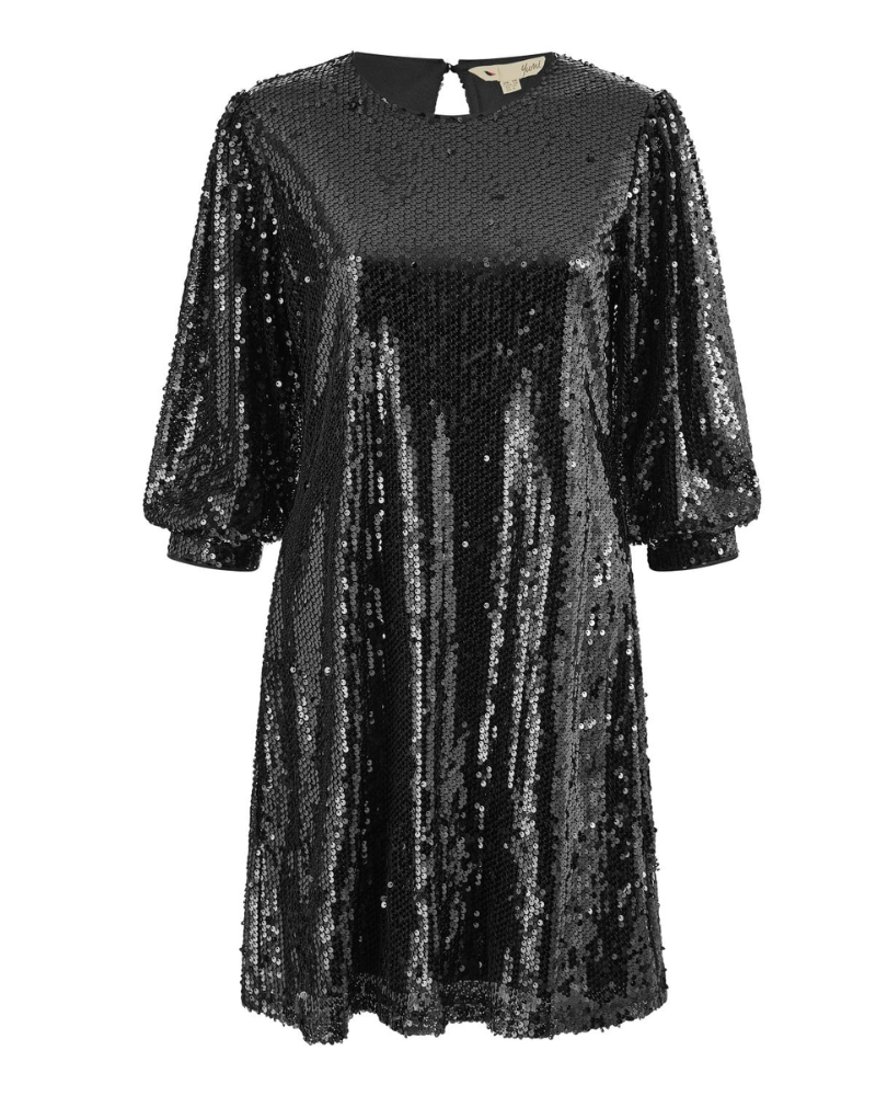 Sequinned Tunic Dress With Balloon Sleeves By Yumi
