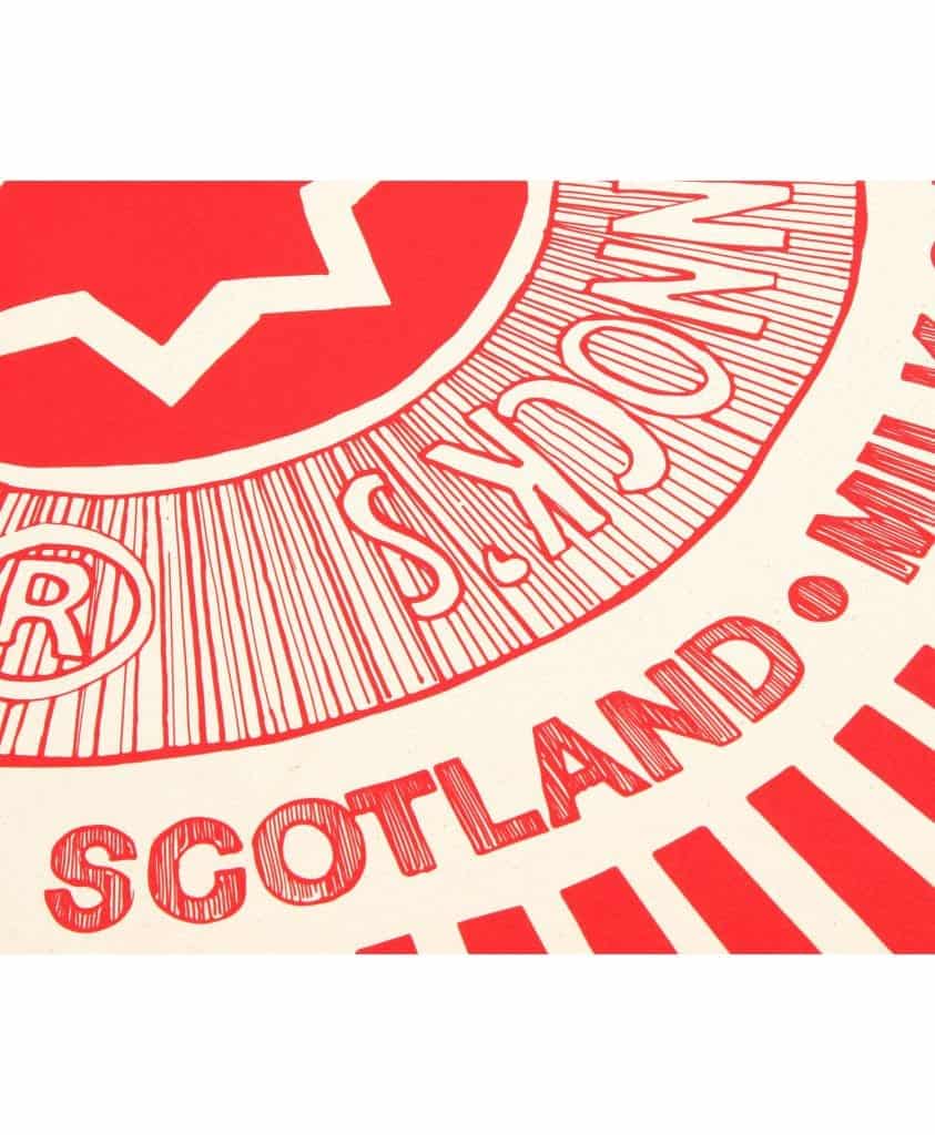 Tunnock's Teacake Wrapper Tea Towel by Gillian Kyle