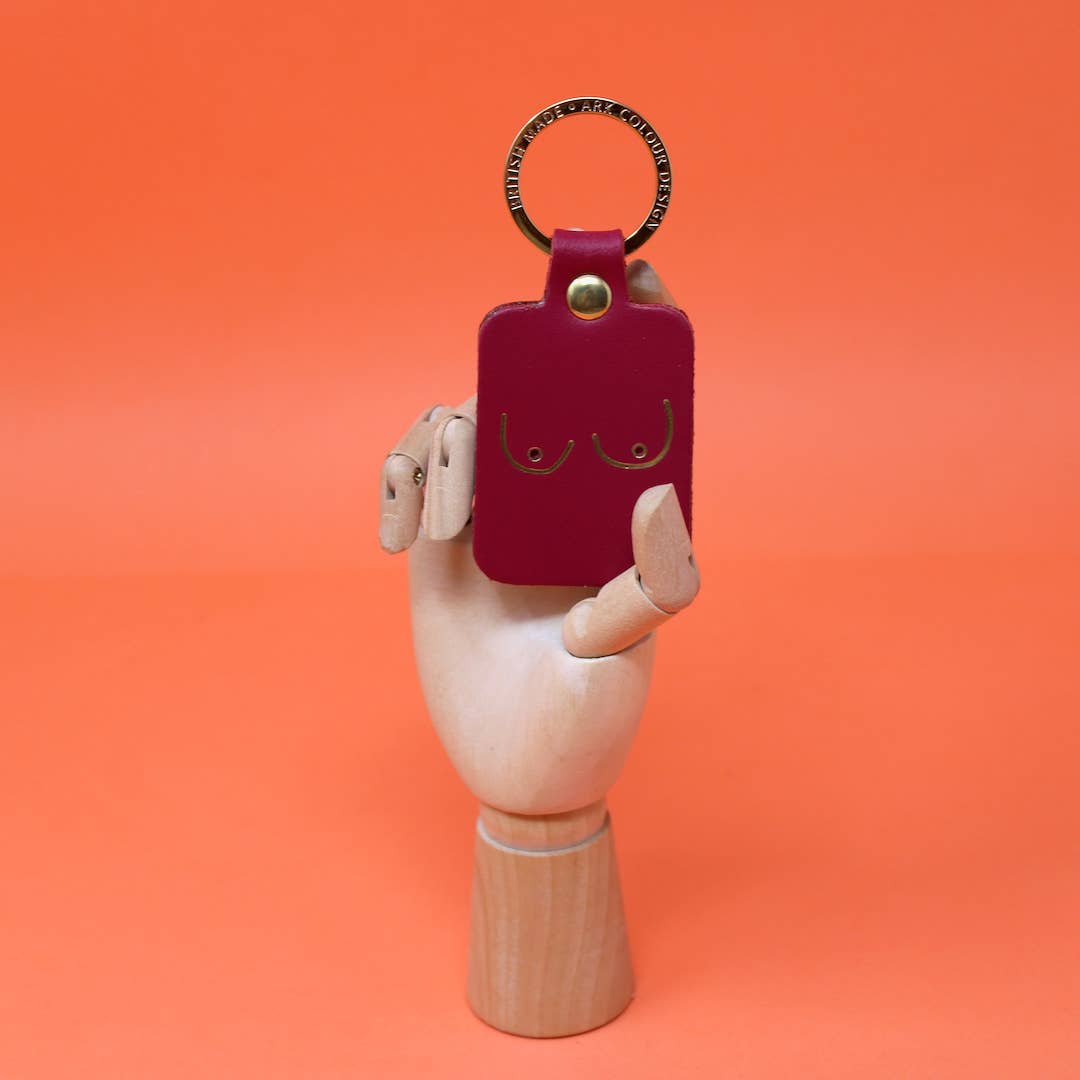 Boob Leather Key Fob: Lilac