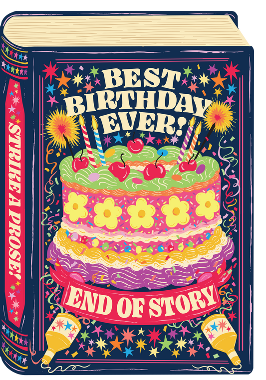 Birthday Book Best Story Ever Die Cut Greeting Card