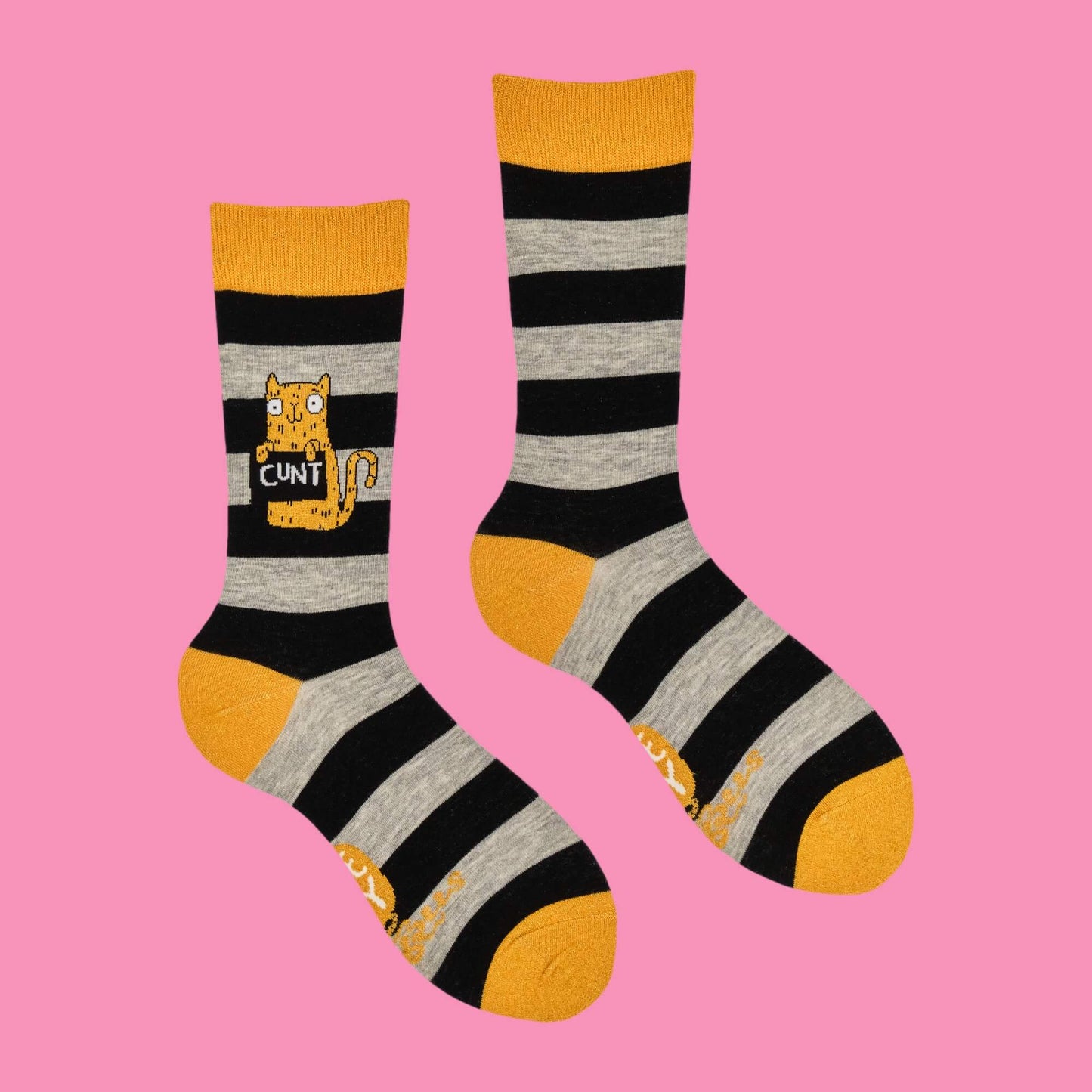 Sweary Cat Very Naughty C*nt Sparkly Socks Small