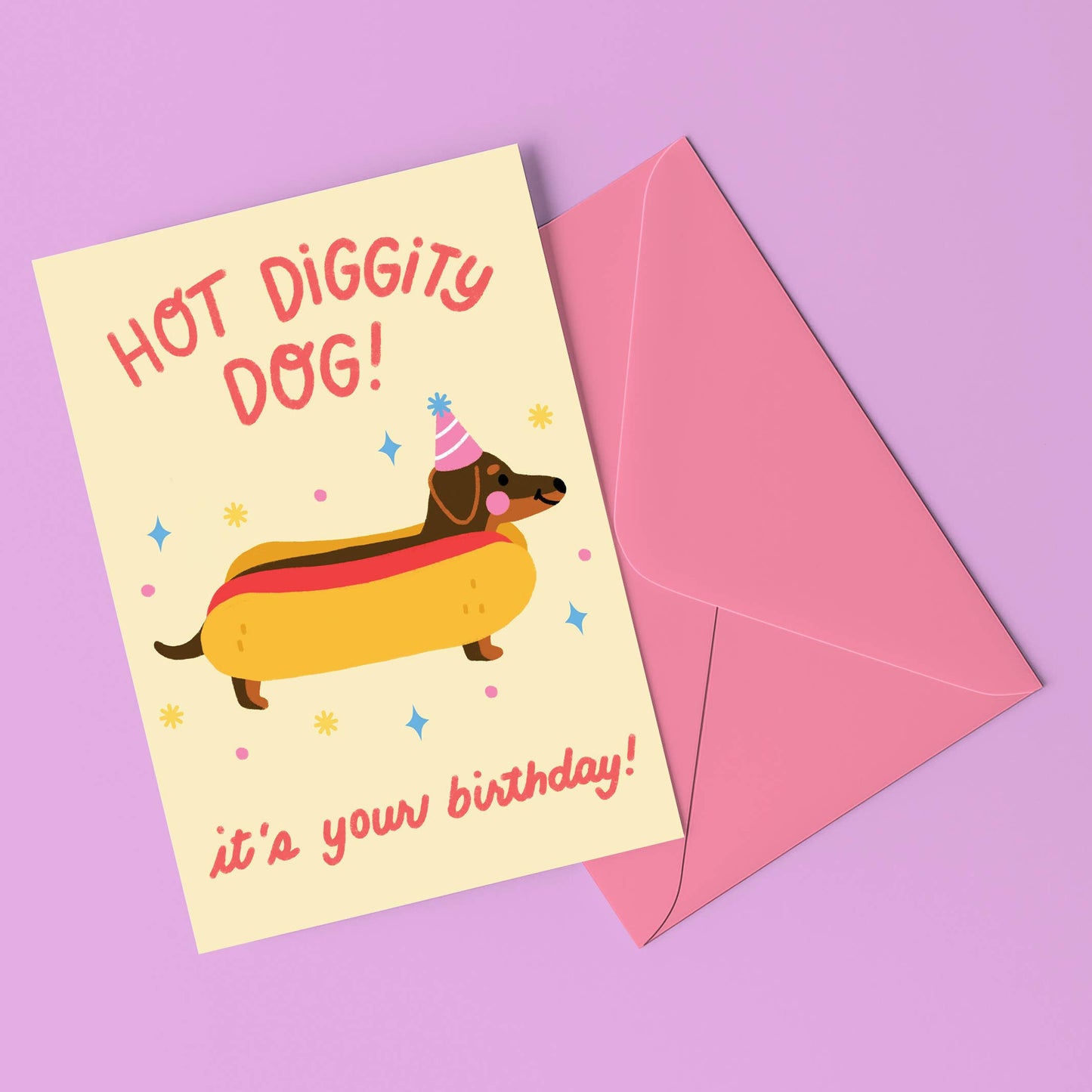 Hot Diggity Dog Birthday Card