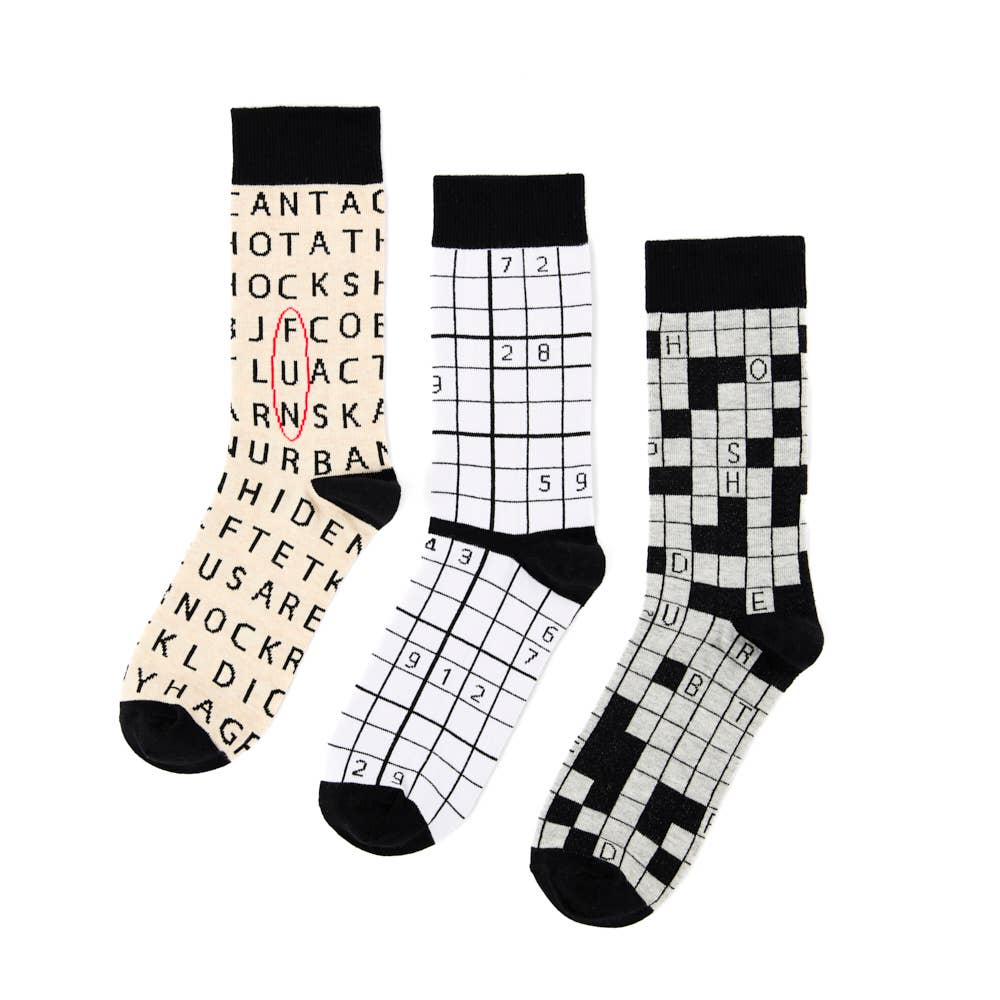 Puzzler Unisex Socks Gift Box Of 3 Pairs
