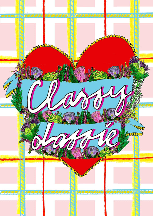 Classy Lassie Scottish Greeting Card