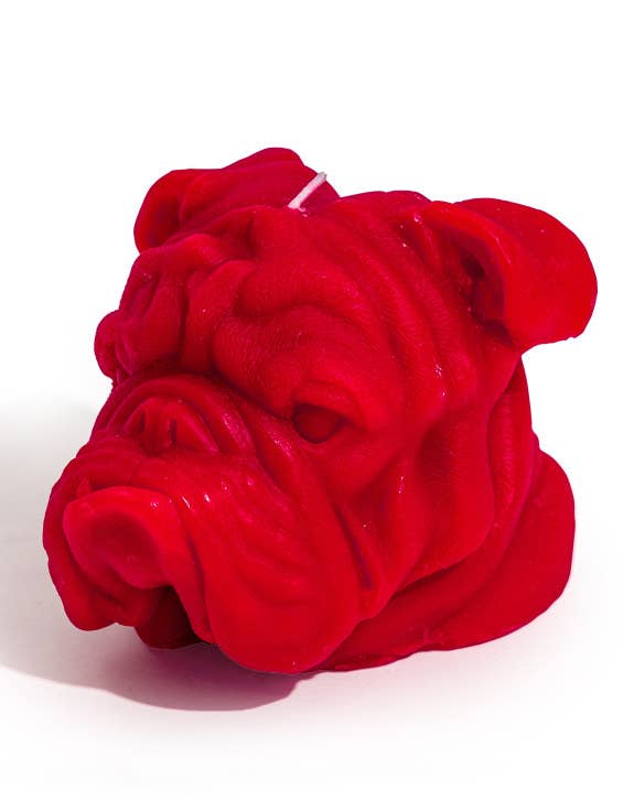Hot Pink Large Bulldog Candle