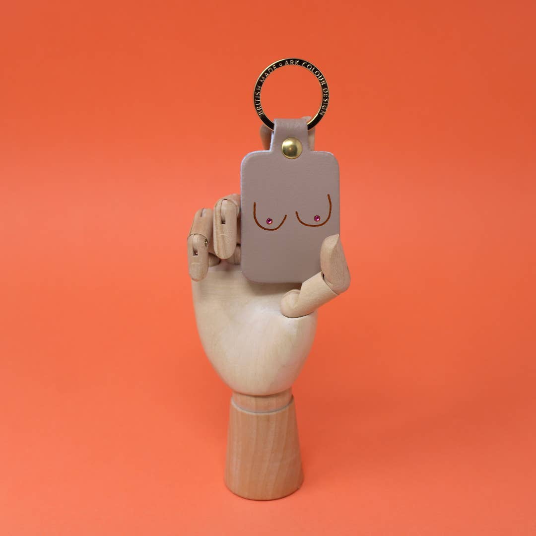 Boob Leather Key Fob: Lilac