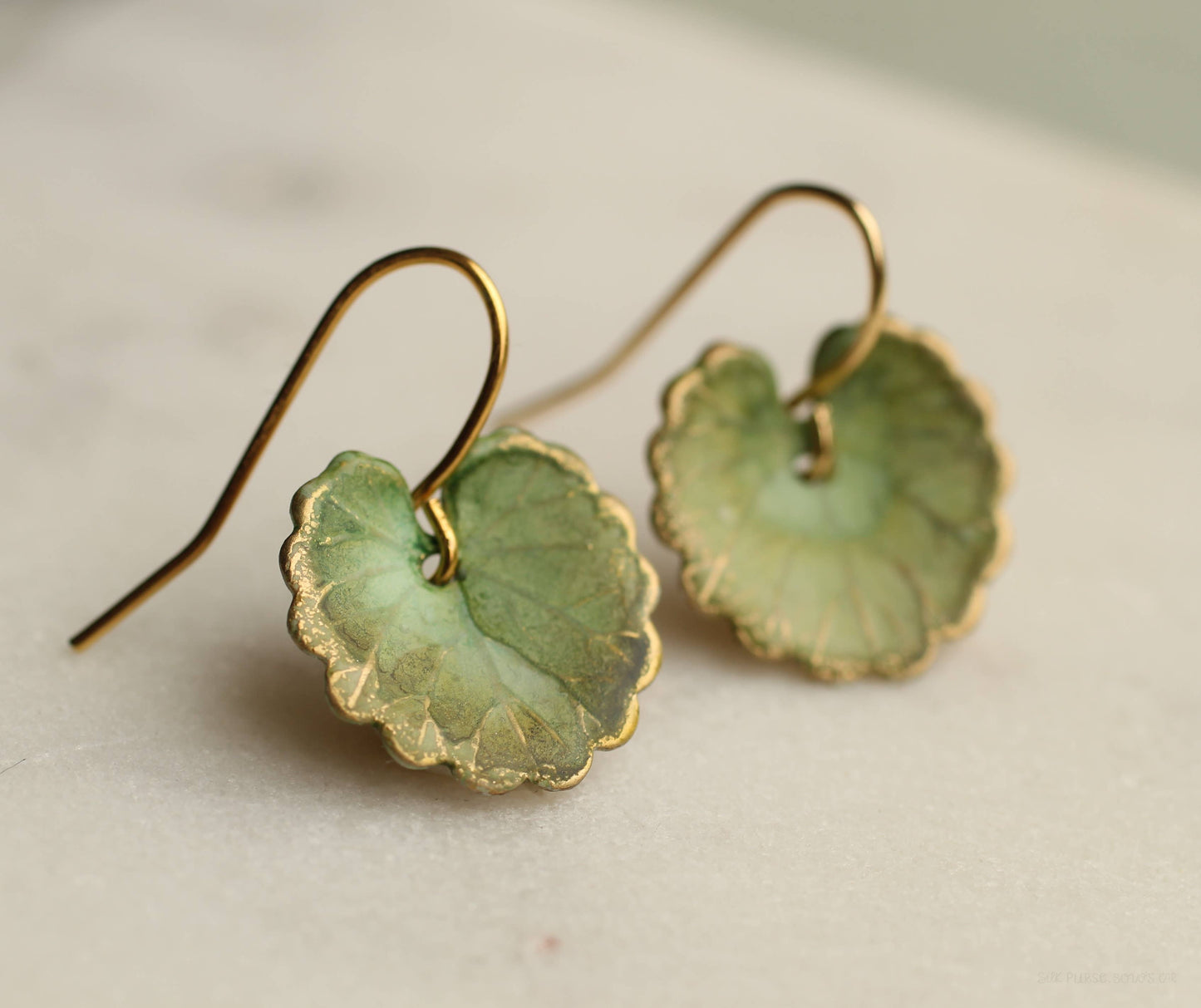 Olive Willow Leaf Earrings