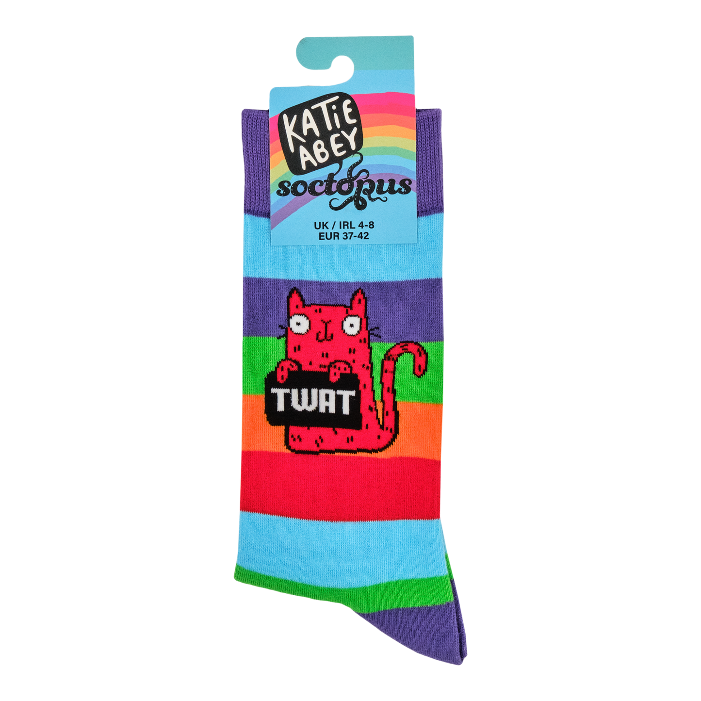 Sweary Cat Twat Socks Large