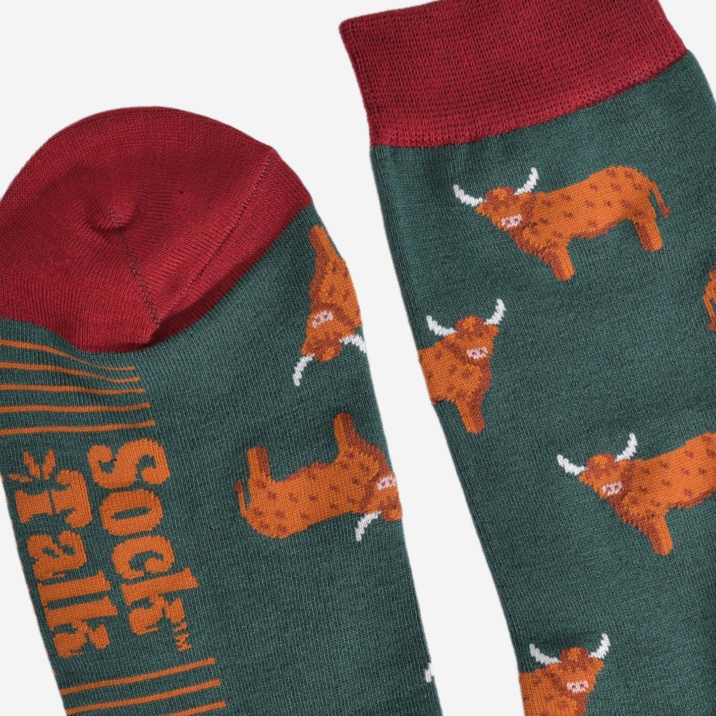 Green Highland Cow Unisex Socks