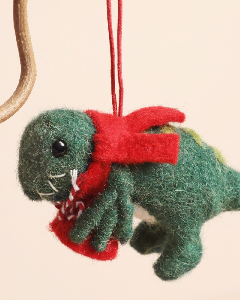 Felt Dinosaur Christmas Hanging Decoration