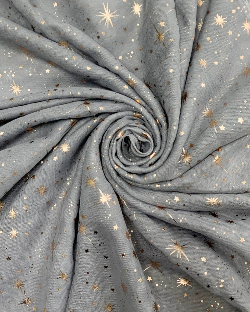 Grey Galaxy Foil Print Scarf