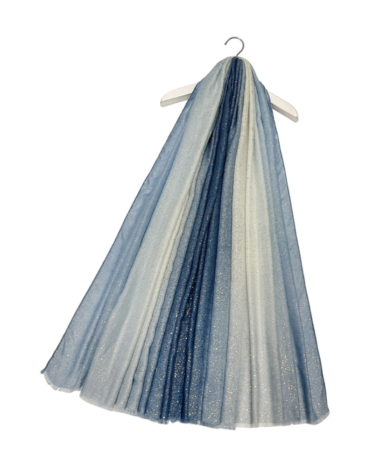 Navy Ombre Foil Print Scarf