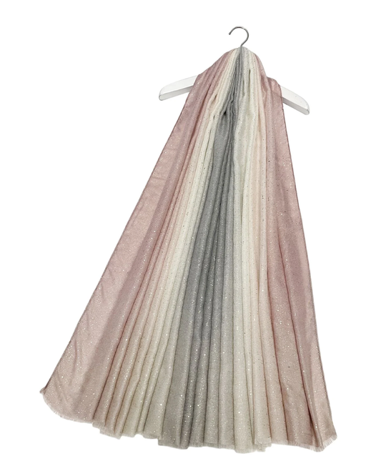 Pink Ombre Foil Print Scarf