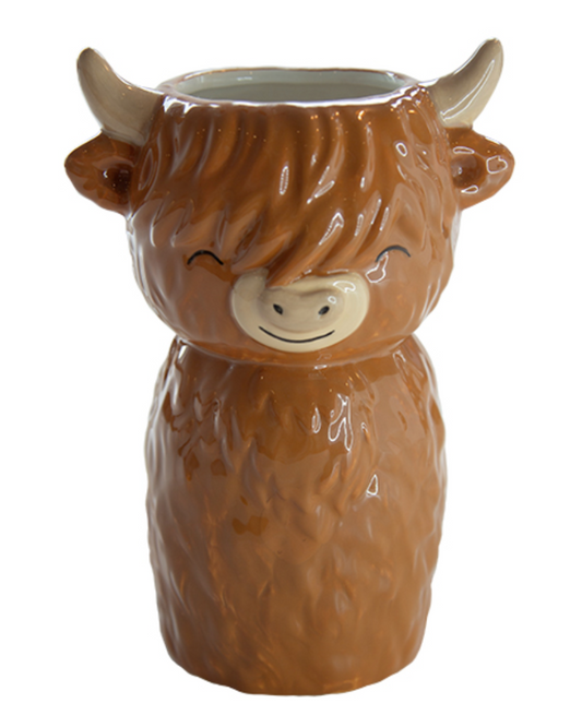 Highland Cow Shaped Large Vase
