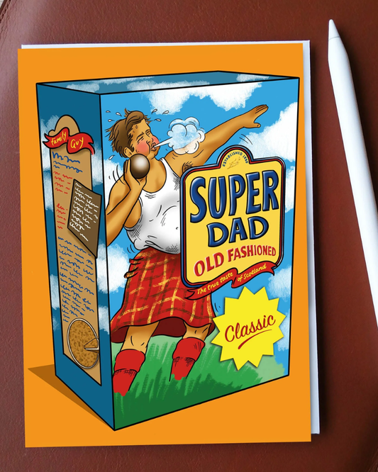 Super Dad Oats Scottish Greeting Card