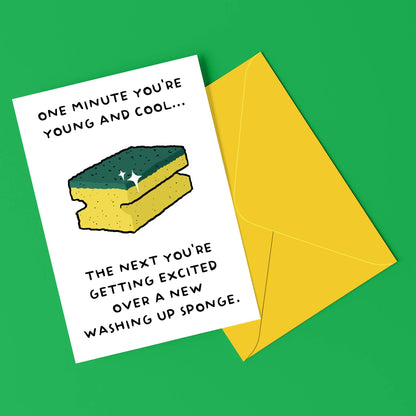 Washing Up Sponge Funny Birthday Card