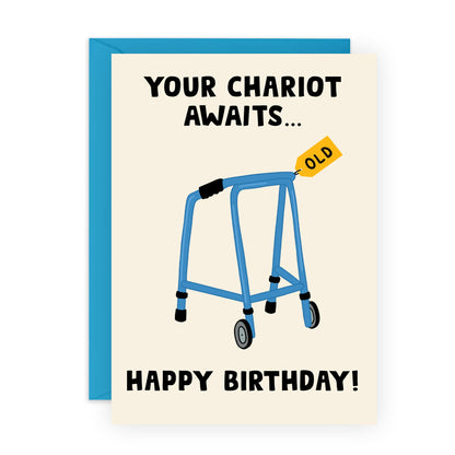 Chariot Awaits Funny Birthday Card