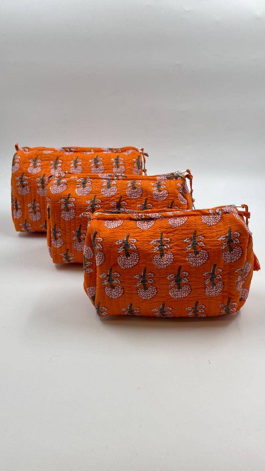 Quilted Kantha Wash Bag In Assorted Sizes
