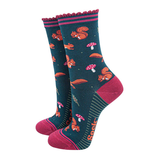 Squirrel And Toadstool Unisex Socks