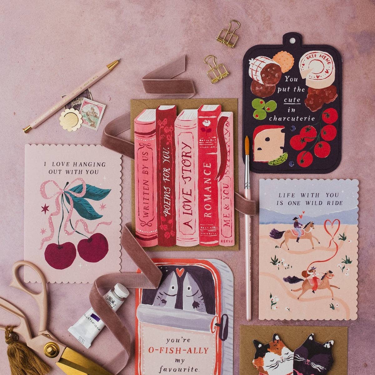 Love Story Books Greeting Card