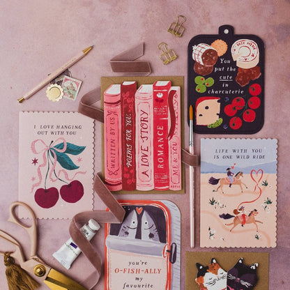Love Story Books Greeting Card