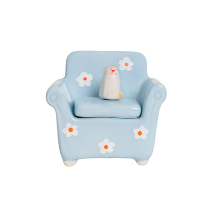 Sofa Dog Trinket Box Floral By Helio Ferretti