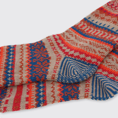 Men's Fair Isle Socks in Red