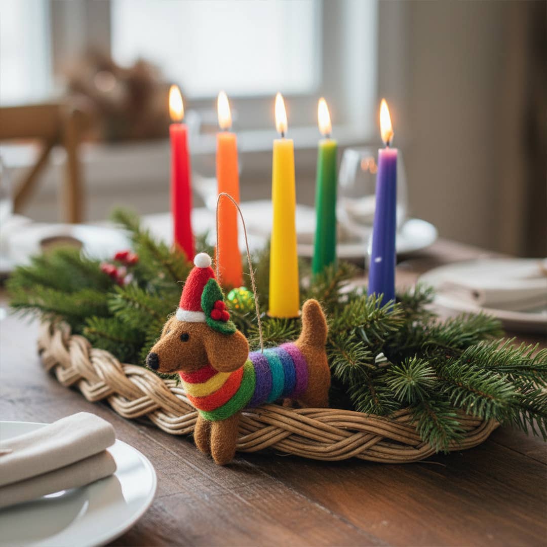 Rainbow Dog Pride Christmas Dec