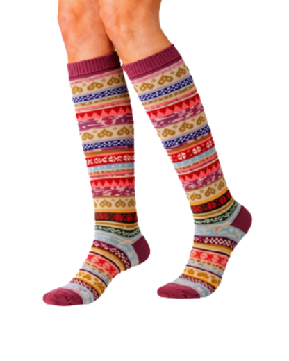 Long Nordic Design Short Wool Blend Boot Socks Assorted