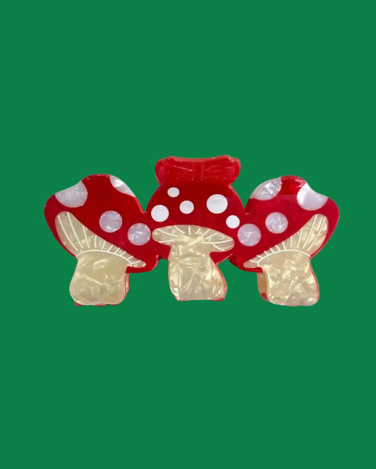 Fungi Mushroom Trio Hair Claw