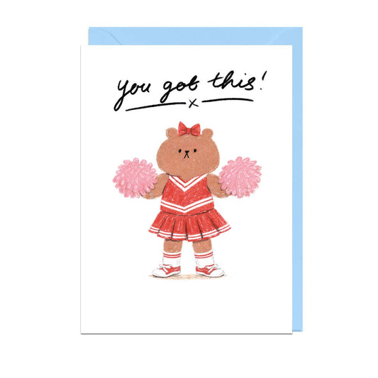You Got This Bear Cheerleader Greeting Card