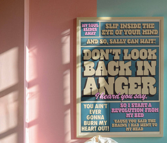 Don't Look Back In Anger Oasis Inspired A4 Art Print