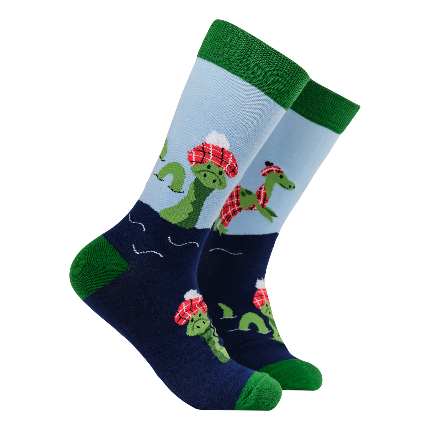 Loch Ness Monster Tartan Hat Socks Large