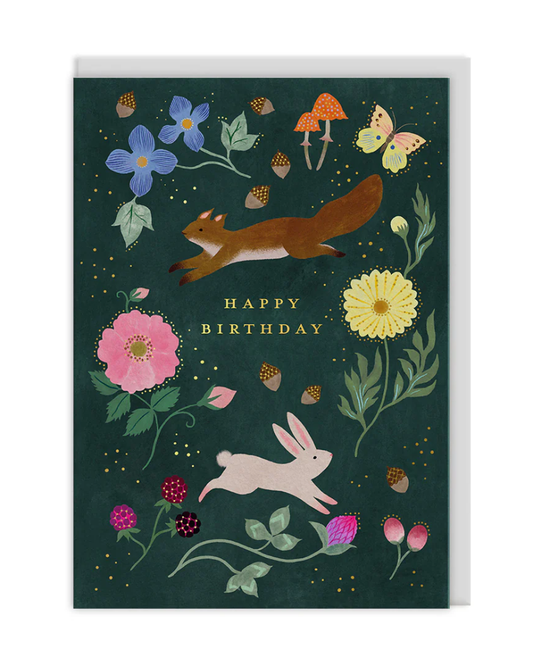 Woodland Creatures Birthday Greeting Card