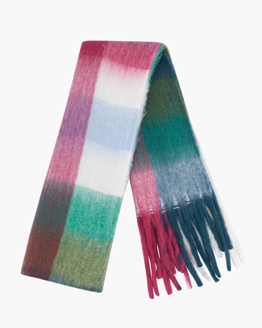 Allie Checked Blanket Scarf Teal