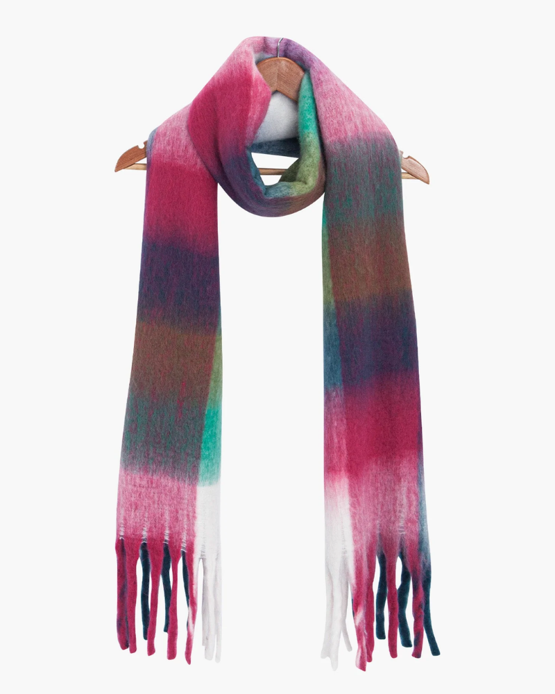 Allie Checked Blanket Scarf Teal