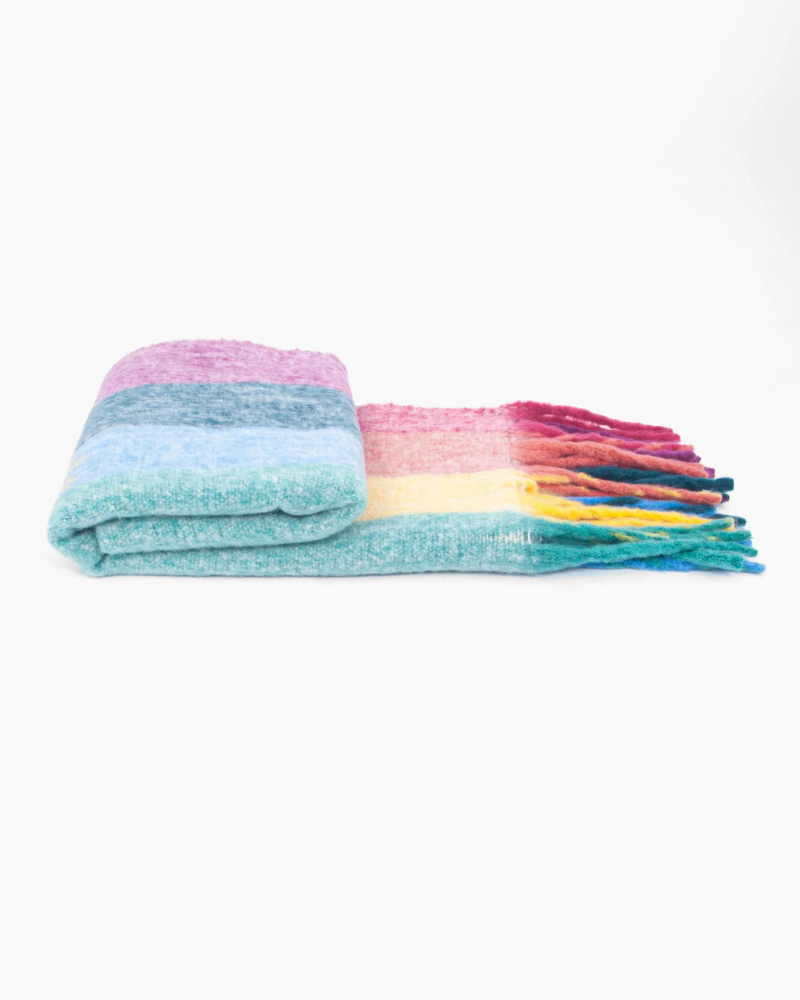 Eliza Rainbow Vertical Stripe Blanket Scarf