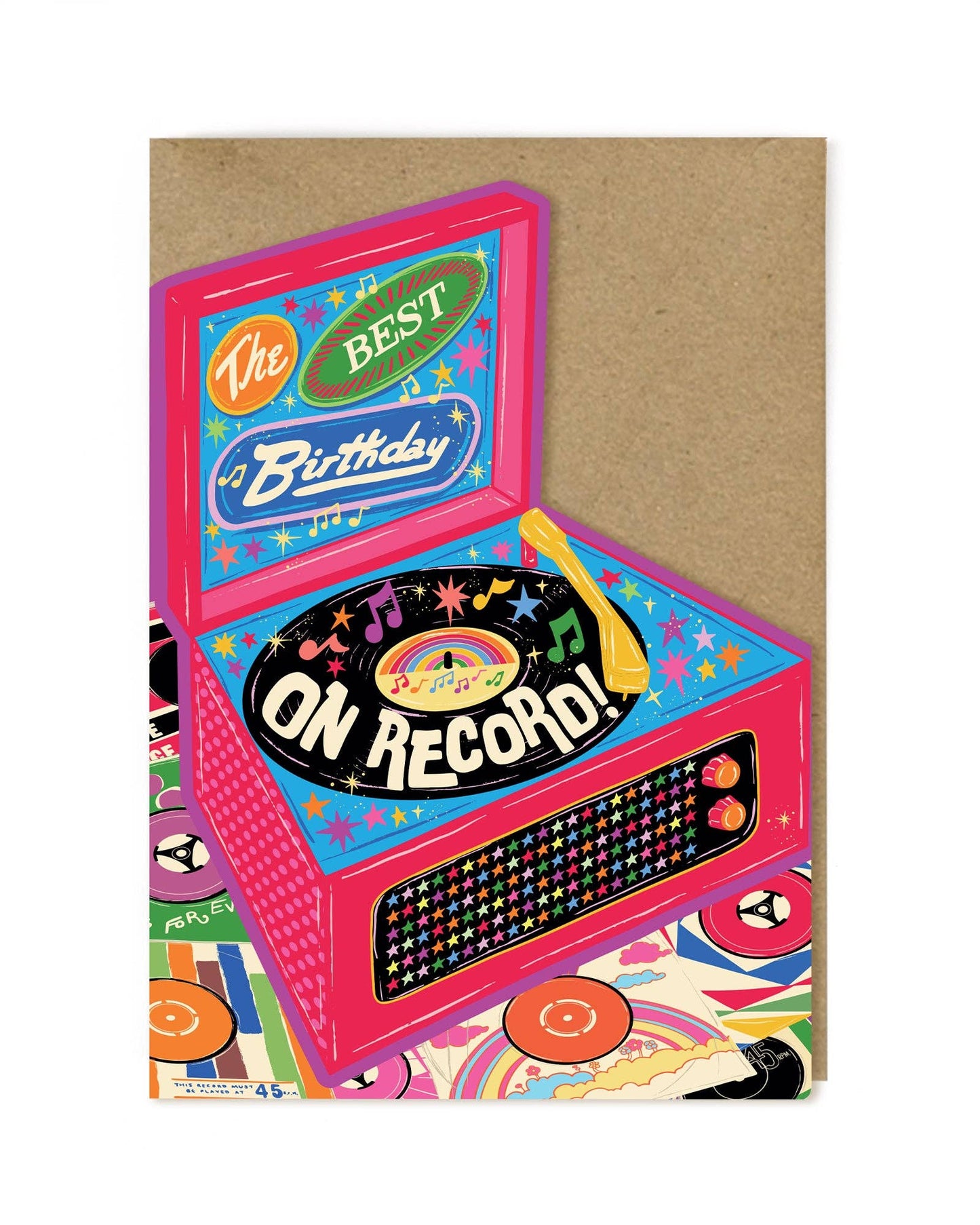 Best Birthday on Record Die-Cut Card